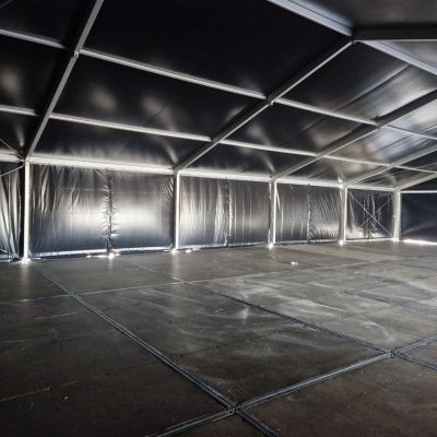 Event-tent 15M breed Zwart/Grijs