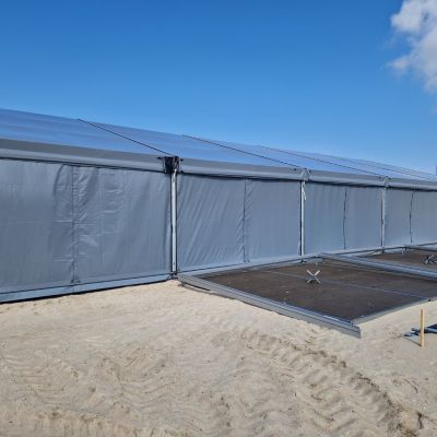 Event-tent 15M breed Zwart/Grijs